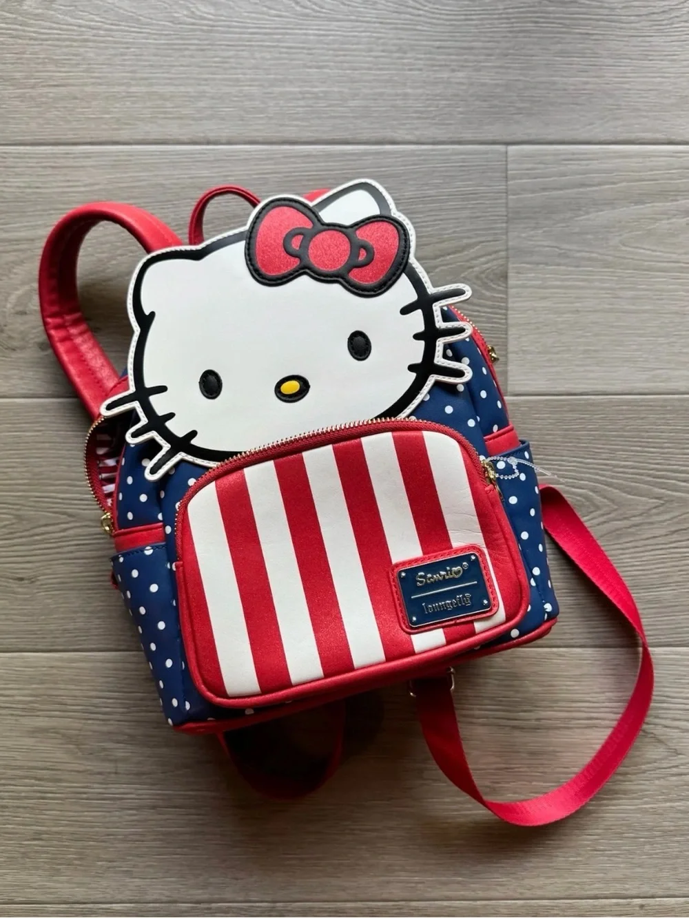 Loungfly Hello Kitty Red, White & Navy Mini Backpack